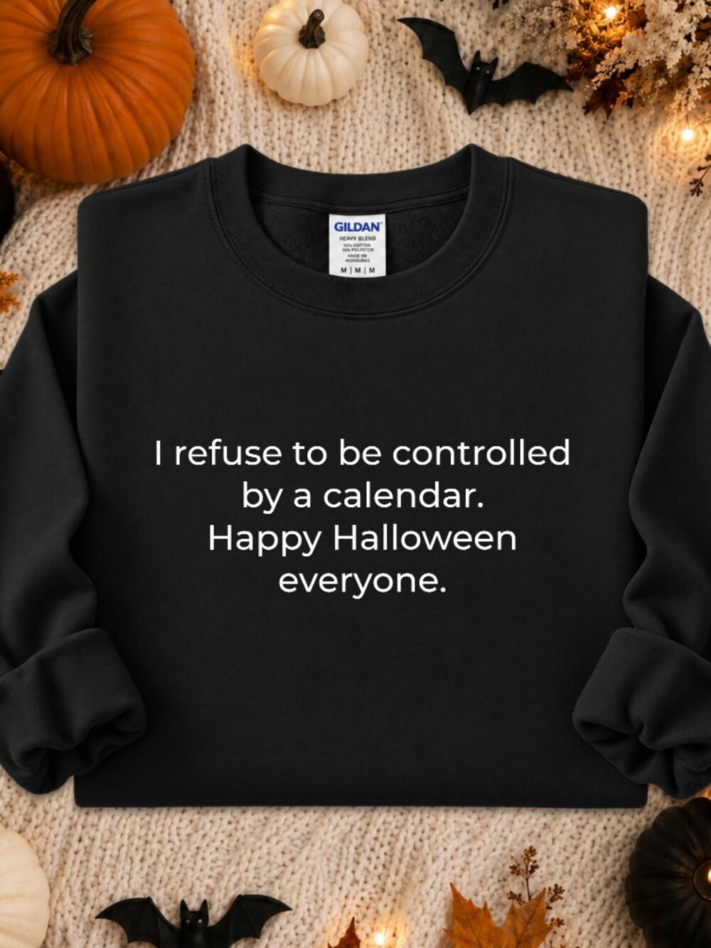 Happy Halloween Sweatshirt Adult Unisex Funny Graphic Crewneck Fall Holiday Gift